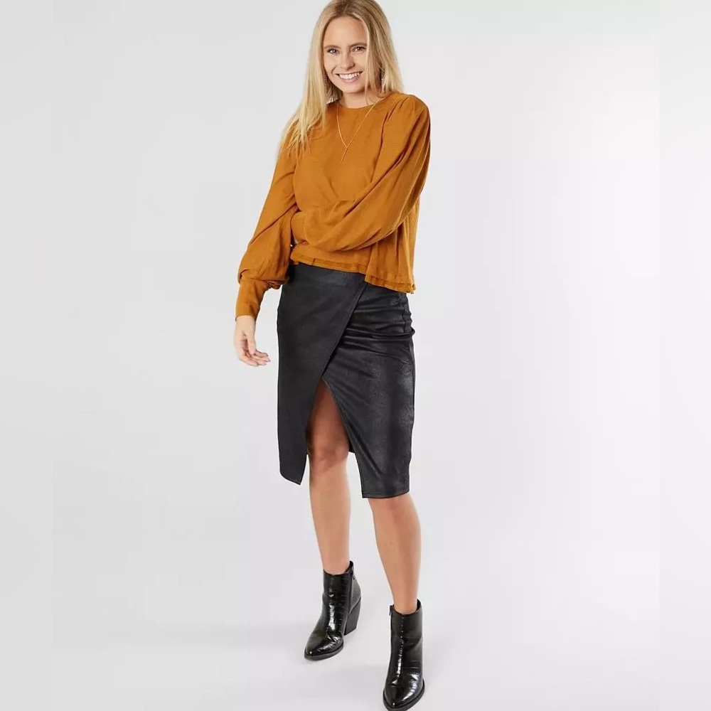 Free People Whitney Vegan Pencil Skirt‎ M